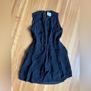 Kate Spade NY sleeveless fit-and-flare little black dress pleated LBD crepe 2